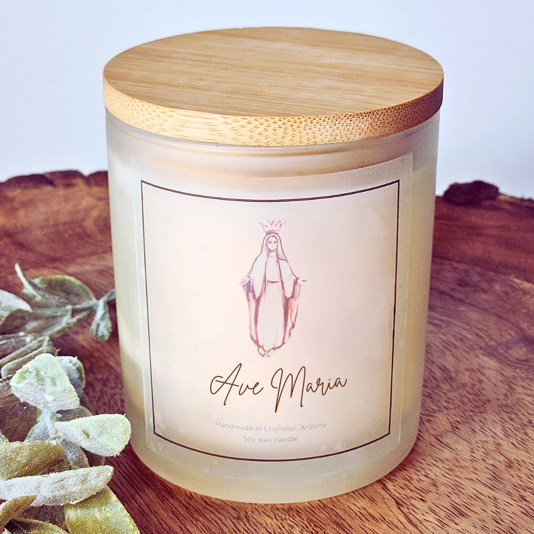 Ave Maria Scented Prayer Candle Jar