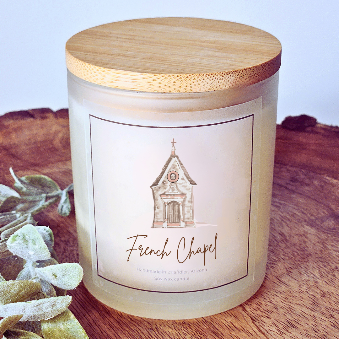 French Chapel Scented Prayer Candle Jar