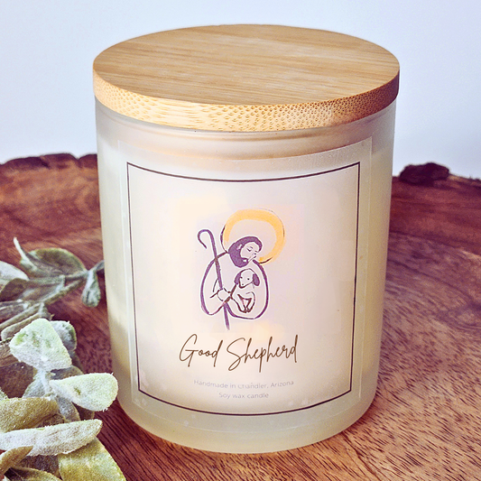 Good Shepherd Scented Prayer Candle Jar