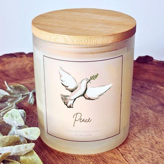 Peace Scented Prayer Candle Jar